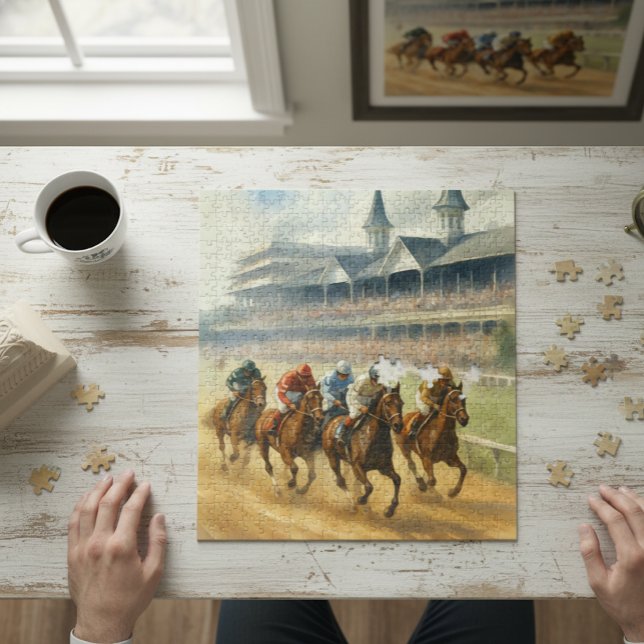 Puzzle Élégante aquarelle équestre de Derby (Créateur téléchargé)