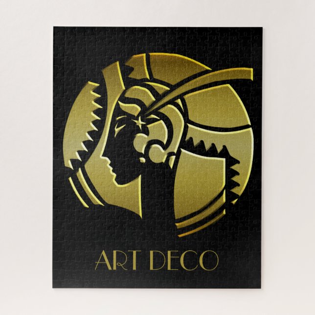 Puzzle Elégante Art Déco Gold et Black 1920's Woman (Vertical)