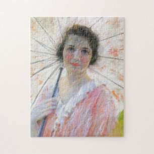 Puzzle Élégante dame en rosée avec un Parasol