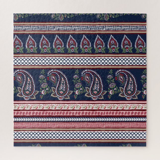 Puzzle Elégante Marine Paisley : Conception des frontière (Vertical)