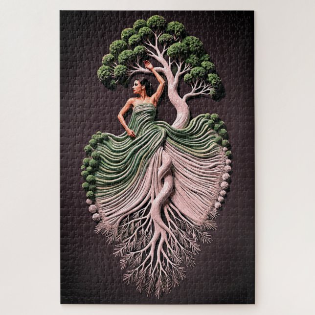Puzzle Élégante œuvre d'art murale représentant une femme (Vertical)