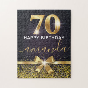 Puzzle Elégante Parties scintillant d'or 70e anniversaire