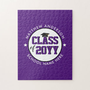 Puzzle Élégante Royal Purple Classe de 2023 Graduation