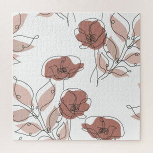 Puzzle Élégantes fleurs de pavot Motif sans couture