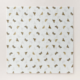 Puzzle Élégants papillons blancs en or