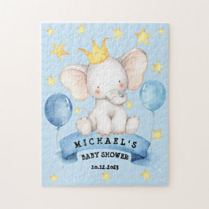 Puzzle Élément Ruban Étoiles Bleues Jeu Baby Shower