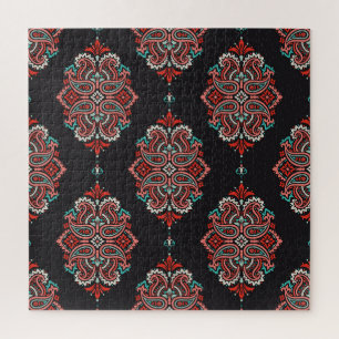 Puzzle éléments cachemire asiatique, motif vintage boho.