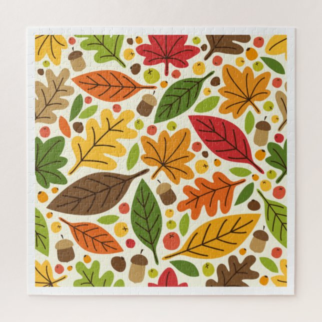 Puzzle Éléments de feuilles d'automne mignonnes (Vertical)