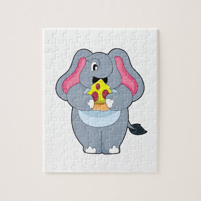 Puzzle Eléphant à la pizza (Vertical)