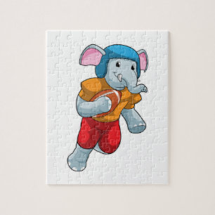 Puzzle Elephant au football