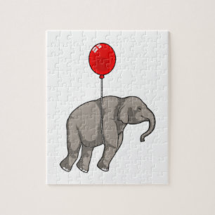 Puzzle Eléphant avec ballon