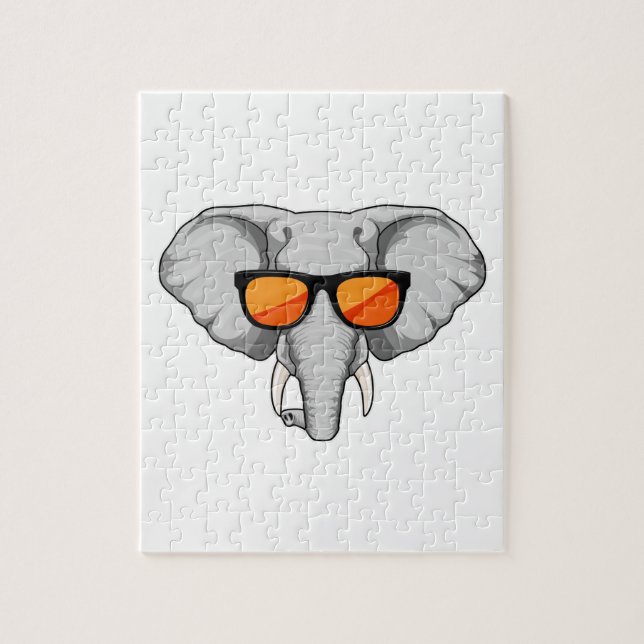 Puzzle Eléphant avec lunettes de soleil (Vertical)