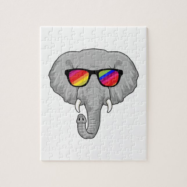 Puzzle Eléphant avec lunettes de soleil (Vertical)