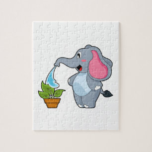 Puzzle Eléphant avec Plante