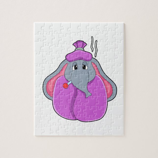 Puzzle Eléphant avec thermomètre à fièvre (Vertical)
