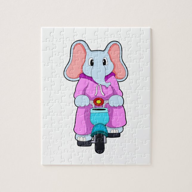 Puzzle Eléphant avec vélo (Vertical)