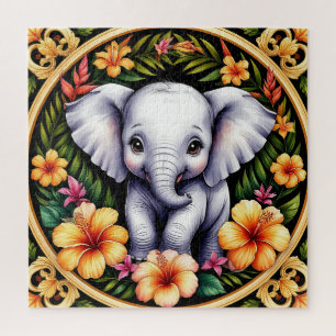 Puzzle Éléphant de bébé adorable