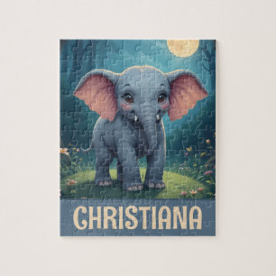 Puzzle Éléphant de bébé fantaisiste personnalisé