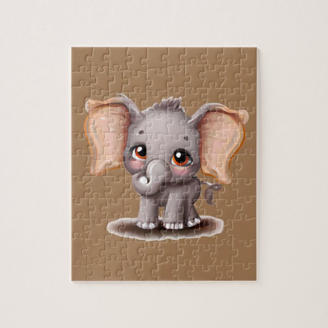 Puzzle Éléphant de bébé mignon (Vertical)