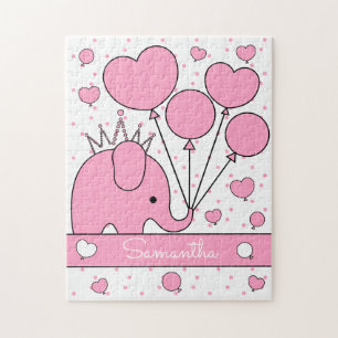 Puzzle Éléphant de bébé rose mignon
