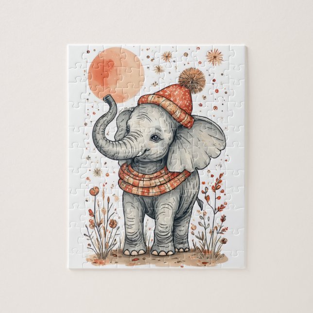 Puzzle Éléphant de fête  (Vertical)