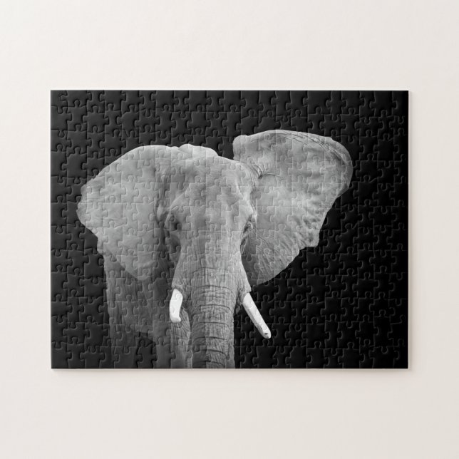 Puzzle Eléphant en noir et blanc (Horizontal)