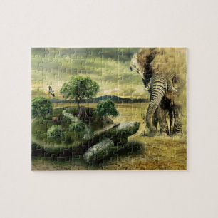 Puzzle Eléphant et tortue