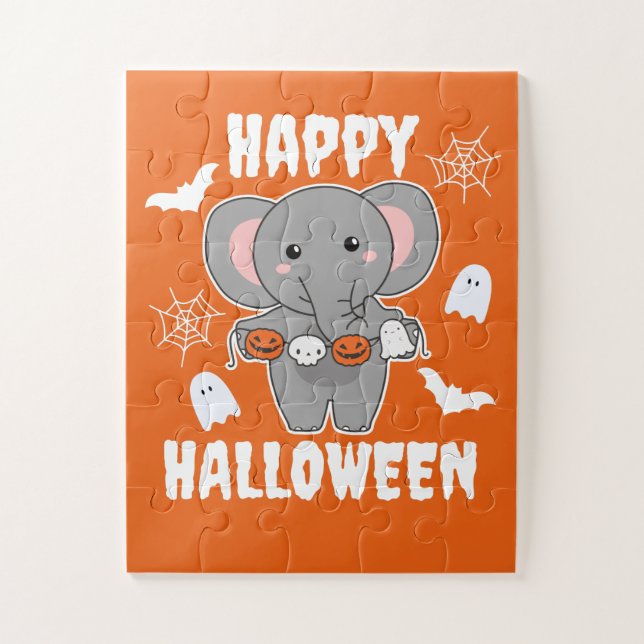 Puzzle Elephant Happy Halloween (Vertical)