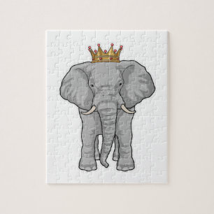Puzzle Elephant King Crown