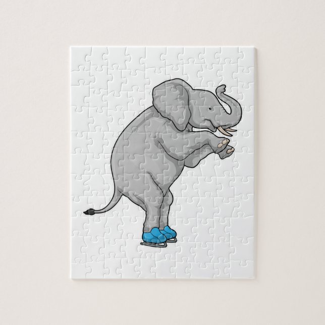 Puzzle Elephant Patinage sur glace Patins sur glace (Vertical)