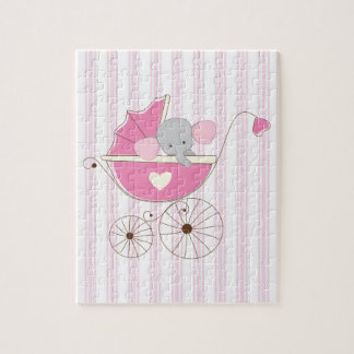 Puzzle Éléphant rose de beau bébé