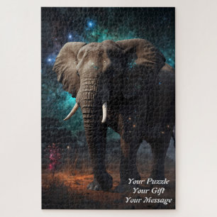 Puzzle Elephant sous un ciel étoilé