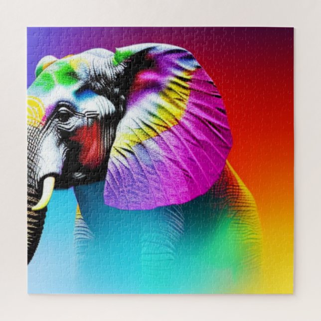 Puzzle Éléphant Vibrant (Vertical)