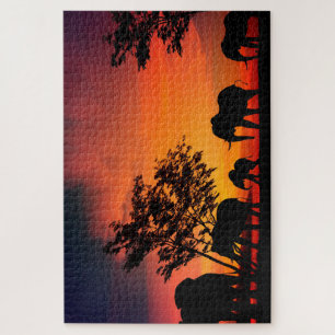 Puzzle Eléphants africains dans les plaines du Serengeti