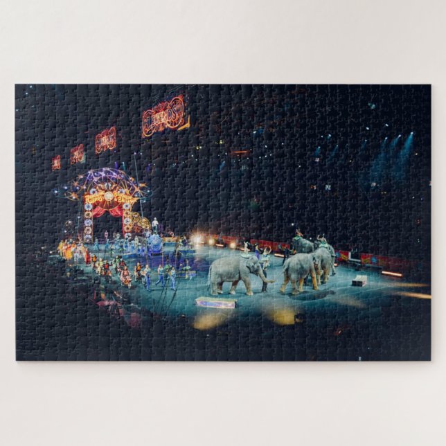 Puzzle Éléphants de cirque à trois anneaux Arena (Horizontal)