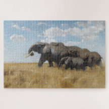 Éléphants en migration (par Wilhelm Kuhnert)