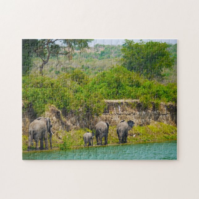 Puzzle Elephants Ouganda. (Horizontal)
