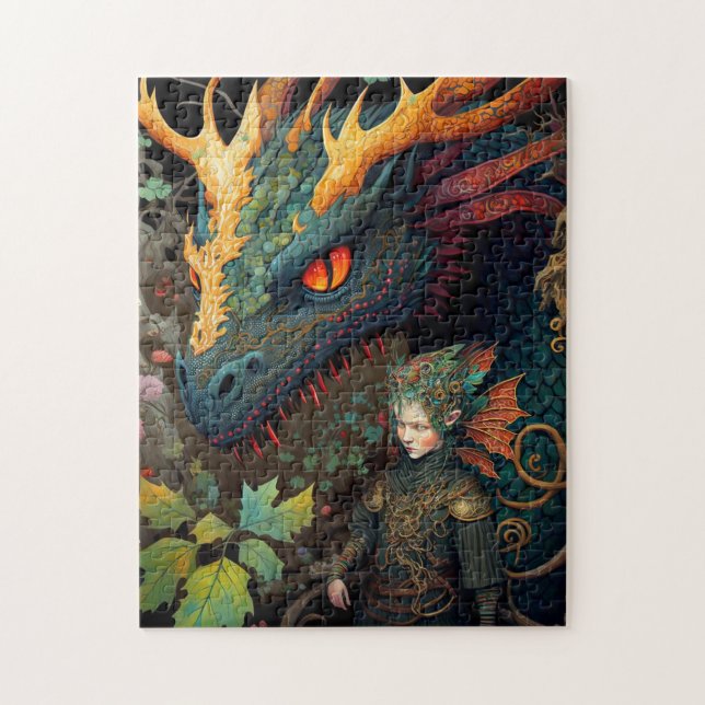 Puzzle Elf Et Dragon Imaginaire Art (Vertical)