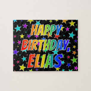 Puzzle "ELIAS" Prénom, Amusant "HEUREUX ANNIVERSAIRE"