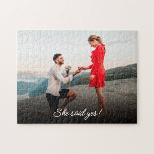 Puzzle Elle a dit oui ! Annonce personnalisée de fiançail