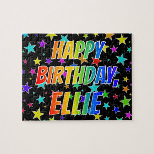 Puzzle "ELLIE" Prénom, amusant "HEUREUX ANNIVERSAIRE"