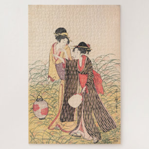 Puzzle Elopers en Musashino Kitagawa Utamaro art japonais