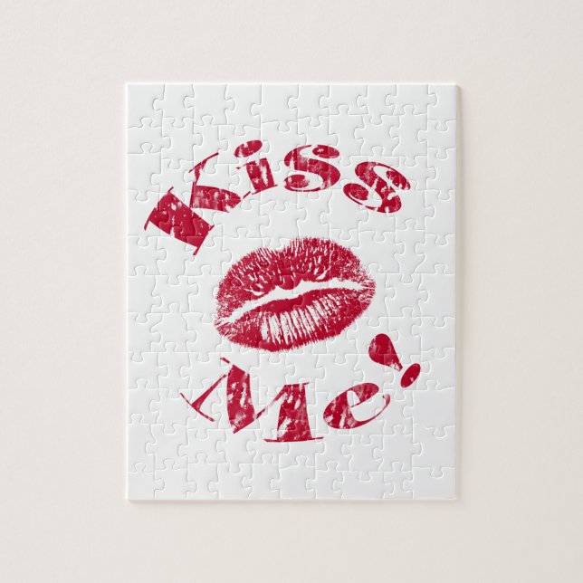 Puzzle Embrasse-moi ! Lèvres rouges (Vertical)