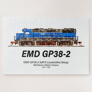 Puzzle EMD GP38-2 Locomotive diesel GATX bleu et blanc