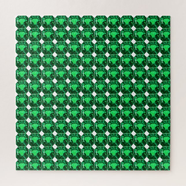Puzzle Emerald Gemstone, Birthstone May, vert clair (Vertical)