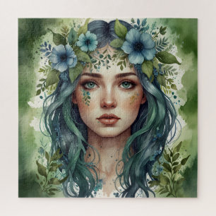 Puzzle Emerald Whispers Portrait d'une femme