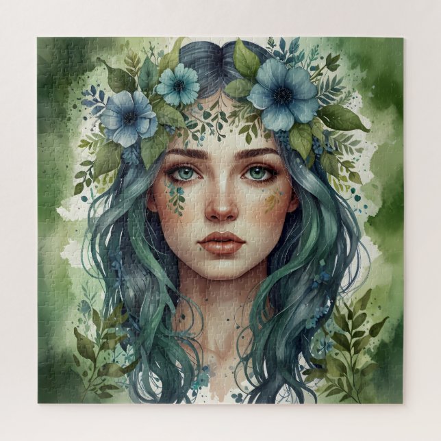 Puzzle Emerald Whispers Portrait d'une femme (Vertical)