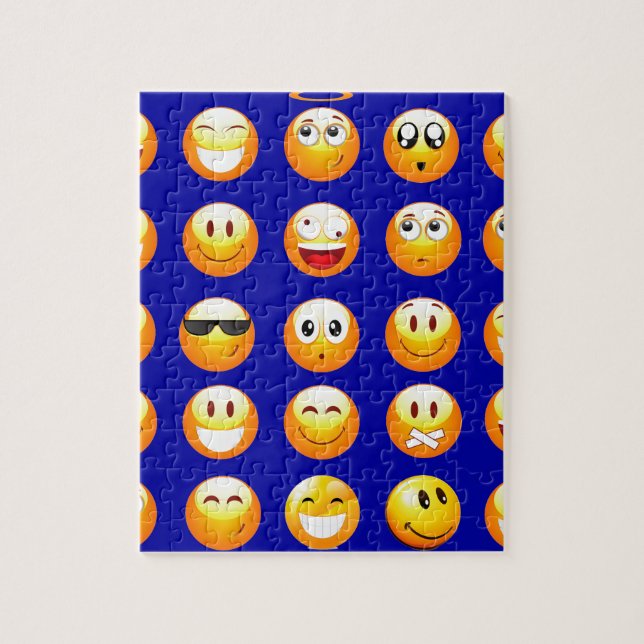 Puzzle emojis bleu foncé (Vertical)