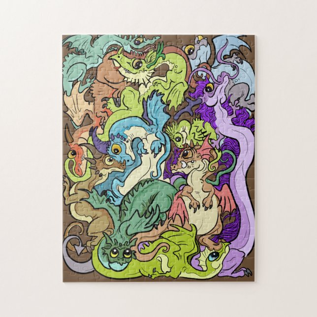 Puzzle empaquetés dans des dragons de fête (Vertical)