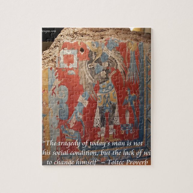 Puzzle Empire Tolteque Graphique & Proverbe Célèbre (Vertical)